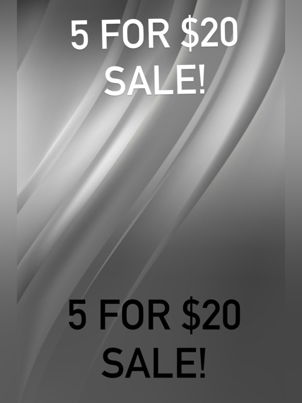 ⬇️ 5 items for $20 sale! ⬇️